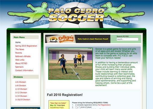 Palo Cedro Youth Soccer website